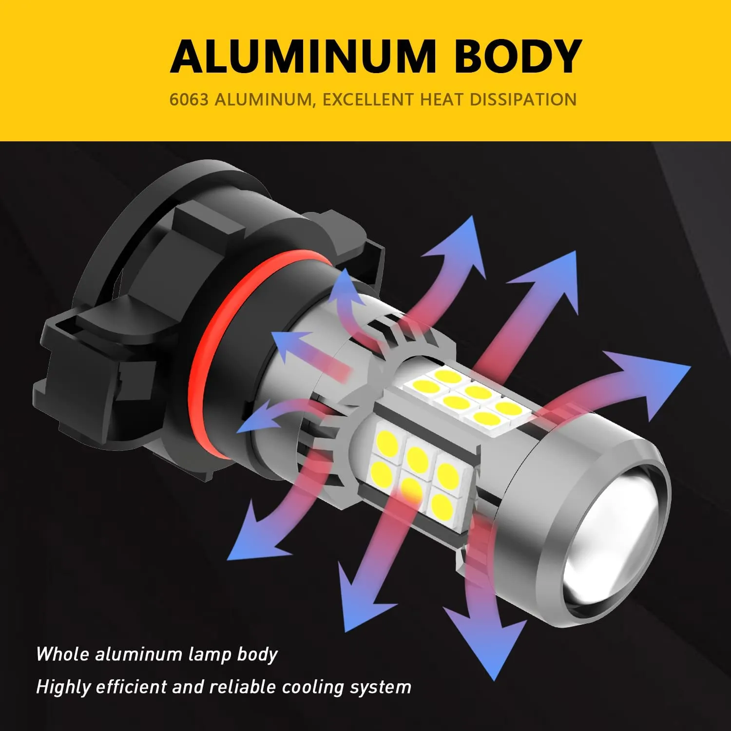 Phinlion 2504 PSX24W 12276 LED Fog Light Bulbs, 3200 Lumens Super Bright, 6000K Xenon White, 3030 30 SMD Chips, DRL Replacement Lamps for Cars, Trucks, SUVs