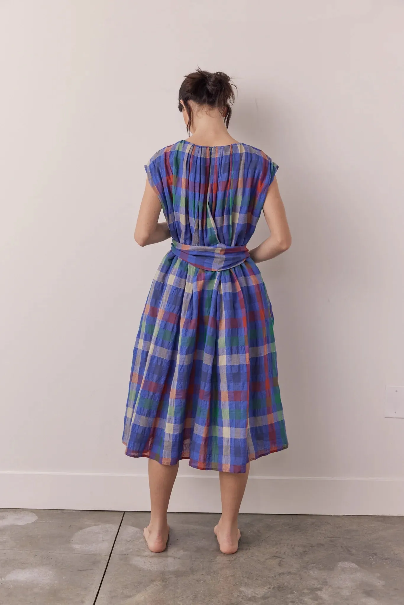 Pleated Tie Knee Dress