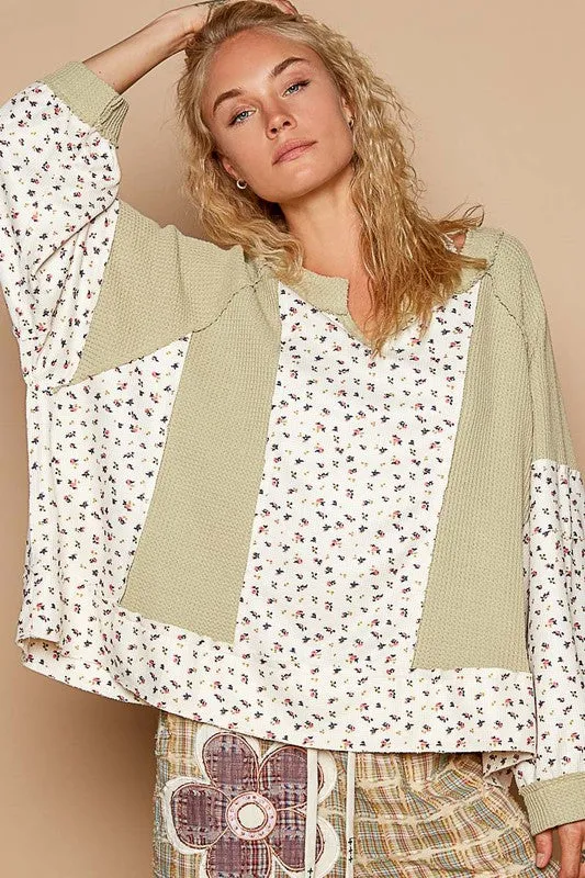 POL Spring Cozy Top- Sage Floral PREORDER