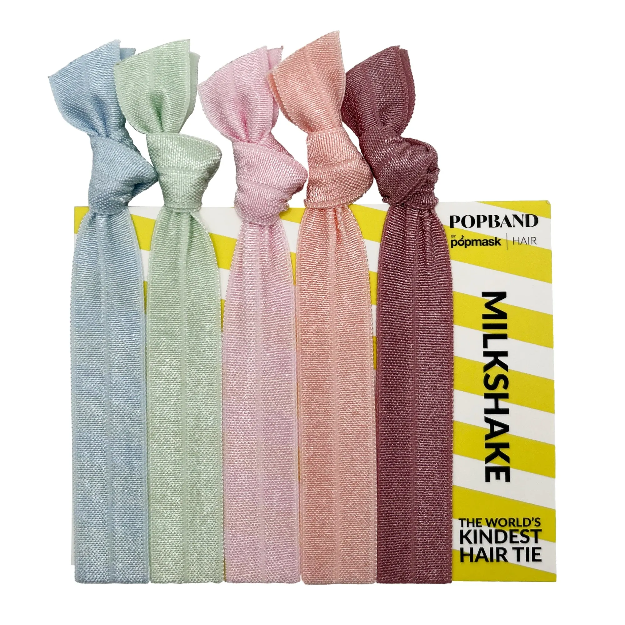 Popband Milkshake - 5 Pack of Soft, Stretchy 'No Dent' Hair Ties - Pastel