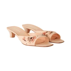 Prada Pink Embroidered Kitten Heels
