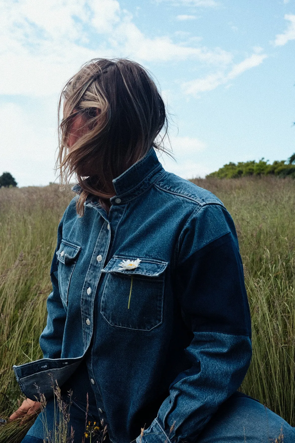 PRE-ORDER - Adult Denim Chamois Shirt - Patchwork