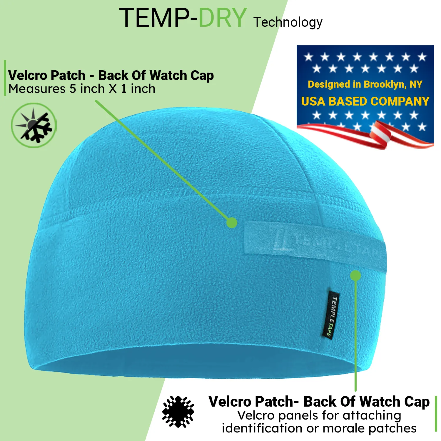 Premium Brushed Fleece Tactical  Watch Cap Warm Beanie - Patch Beanies