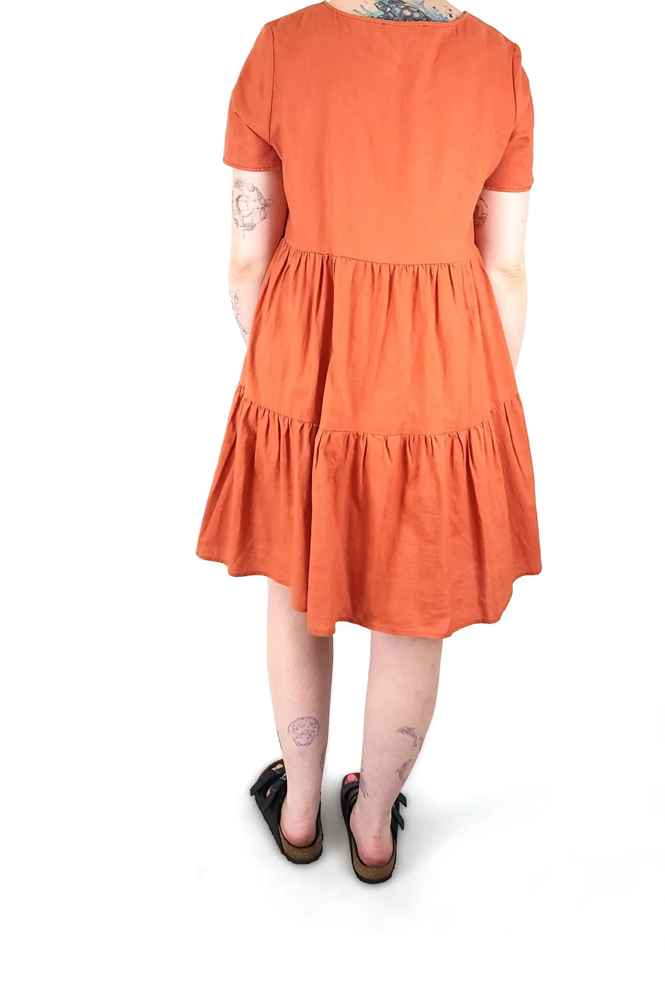 Princess Highway orange linen mix dress size 12