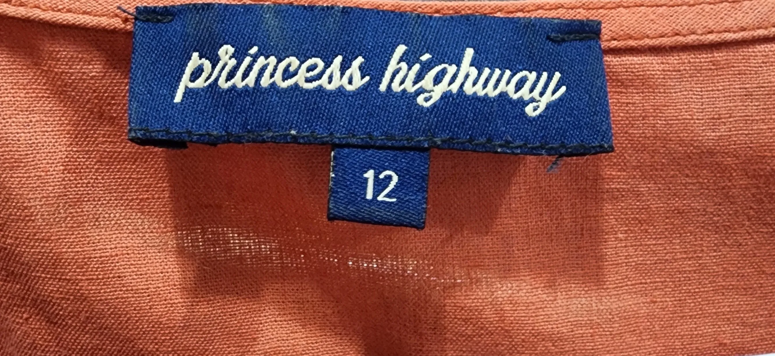 Princess Highway orange linen mix dress size 12