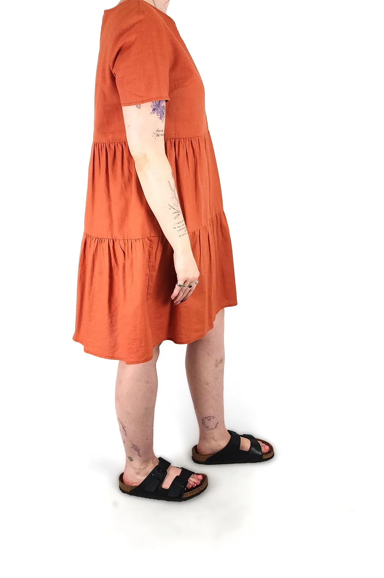Princess Highway orange linen mix dress size 12
