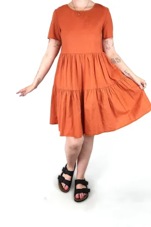 Princess Highway orange linen mix dress size 12