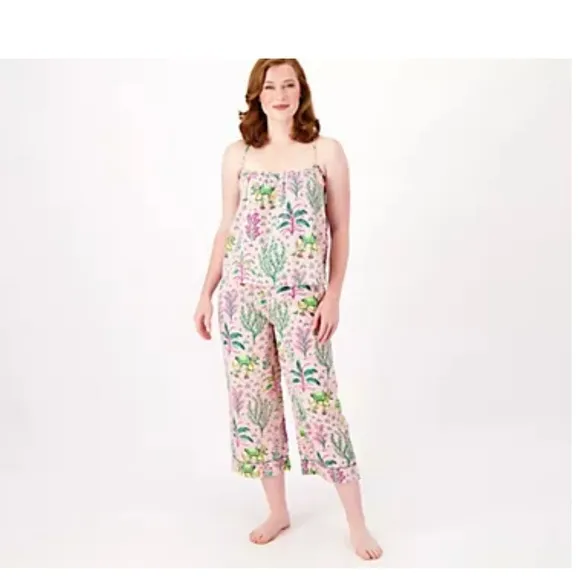 Printfresh Pink Botanical Pajama Set NWT size M