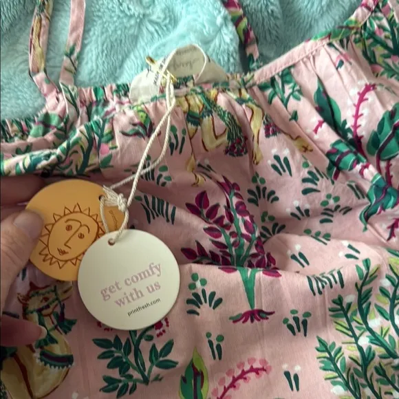 Printfresh Pink Botanical Pajama Set NWT size M