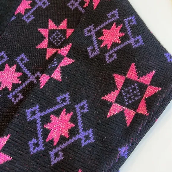 Profile - vintage, purple/pink wool sweater, quilt look