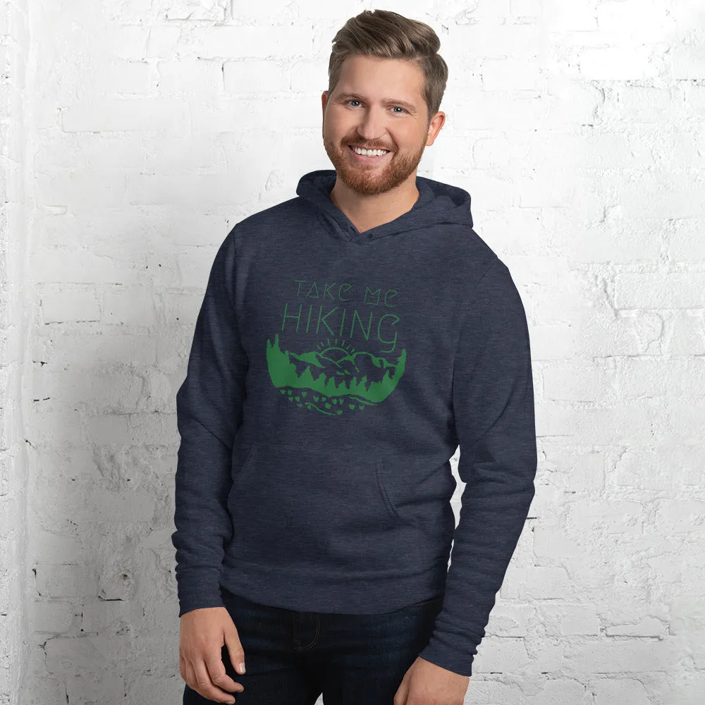 "Take Me Hiking" Unisex Eco Pullover Sweatshirt Hoodie