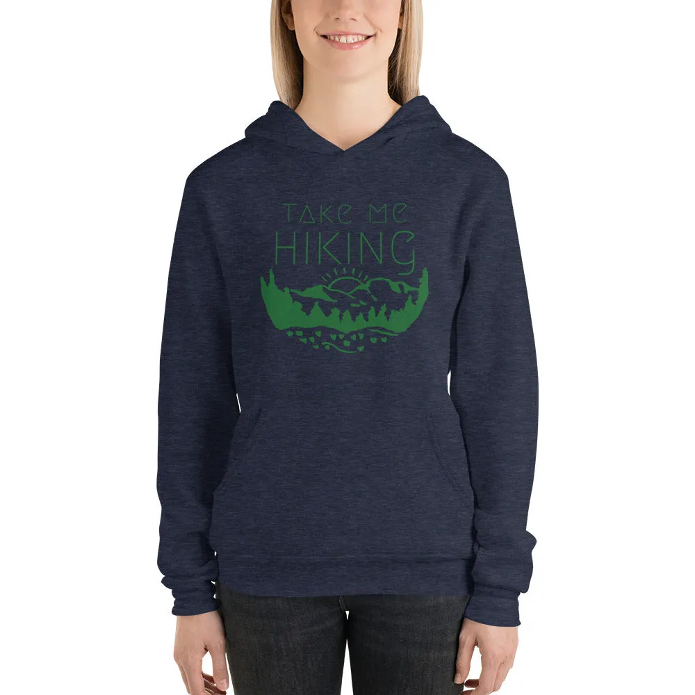 "Take Me Hiking" Unisex Eco Pullover Sweatshirt Hoodie