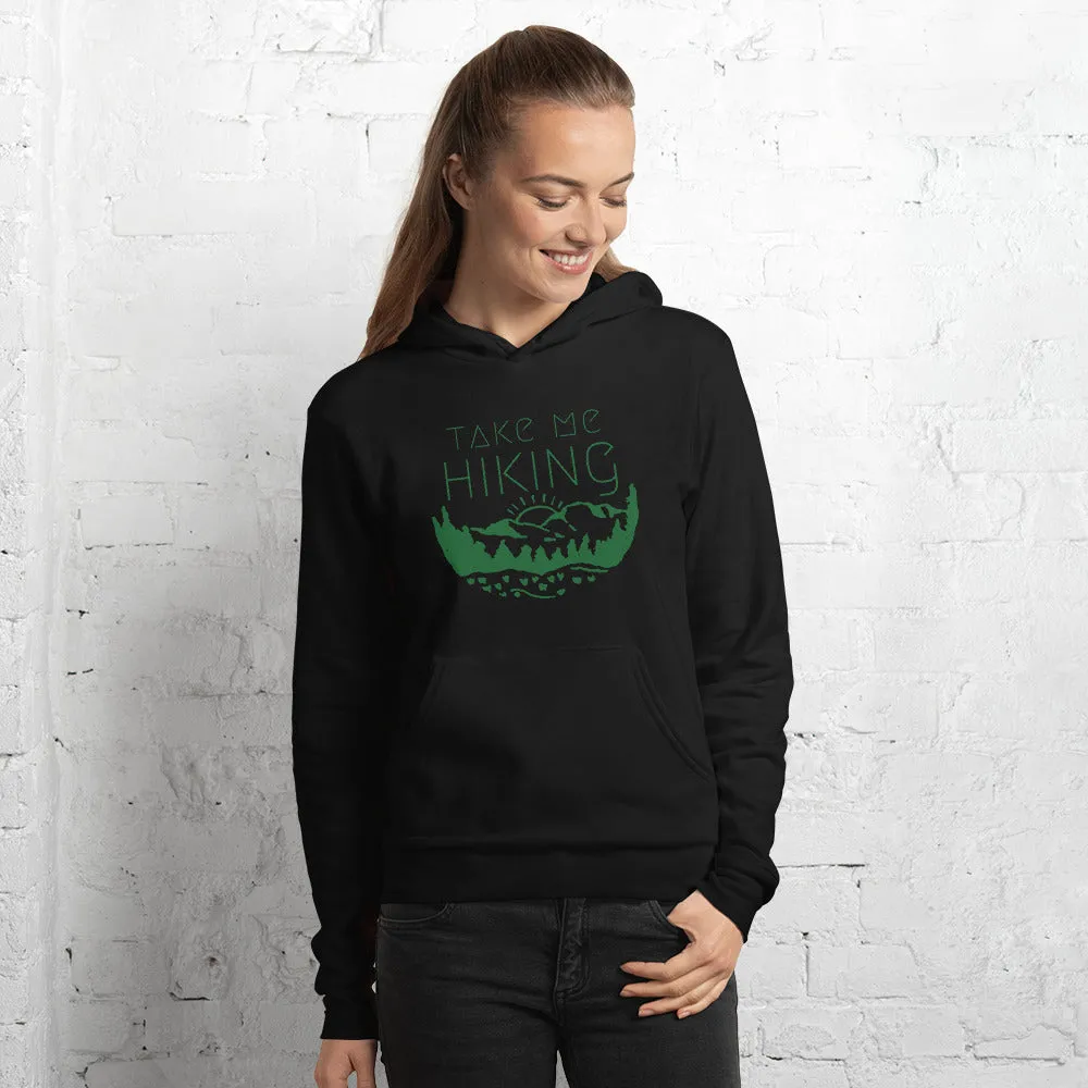 "Take Me Hiking" Unisex Eco Pullover Sweatshirt Hoodie