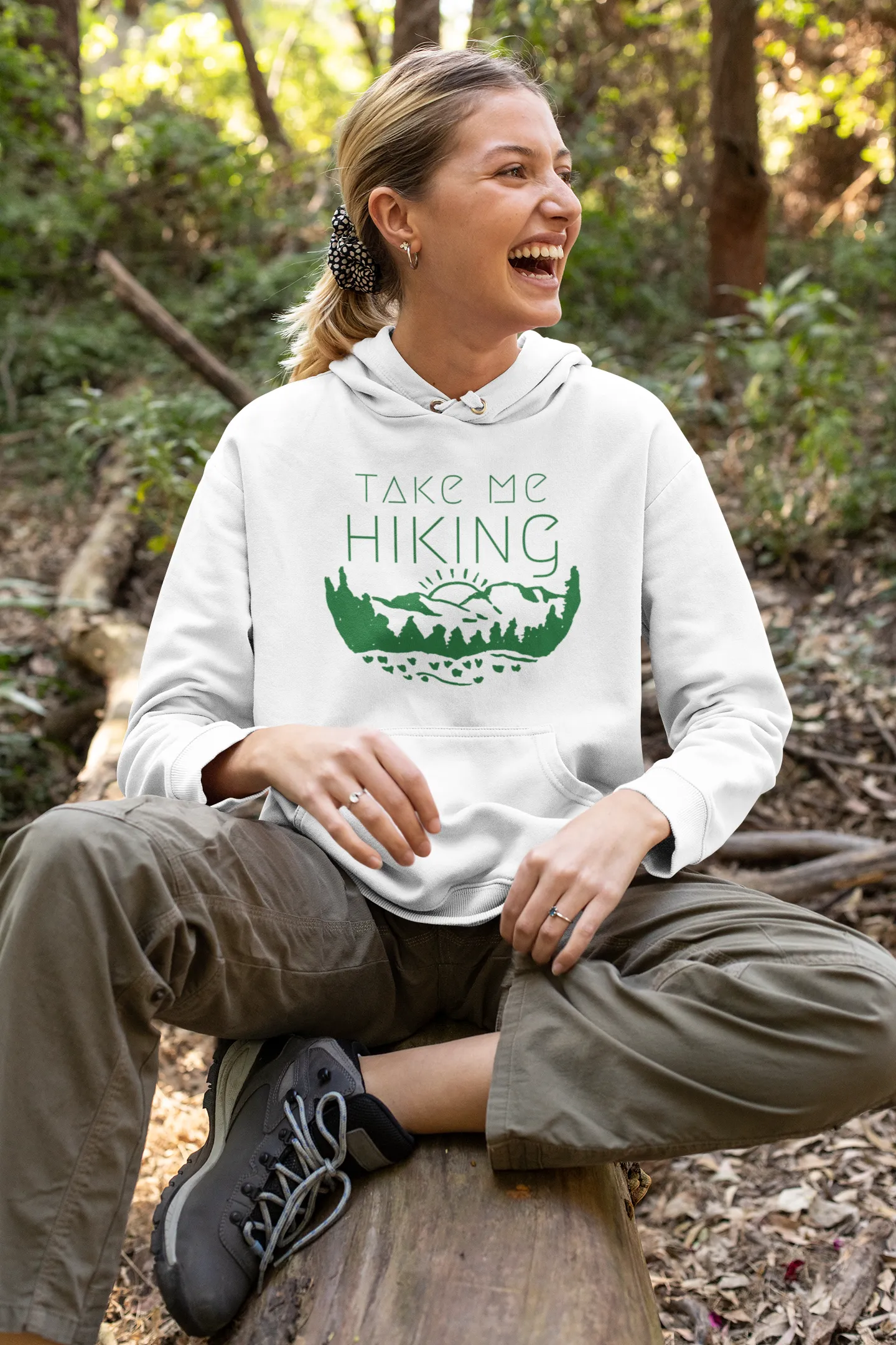 "Take Me Hiking" Unisex Eco Pullover Sweatshirt Hoodie