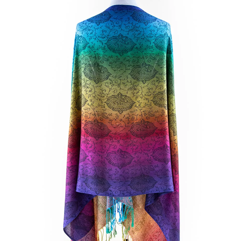 Rainbow Paisley Pashmina