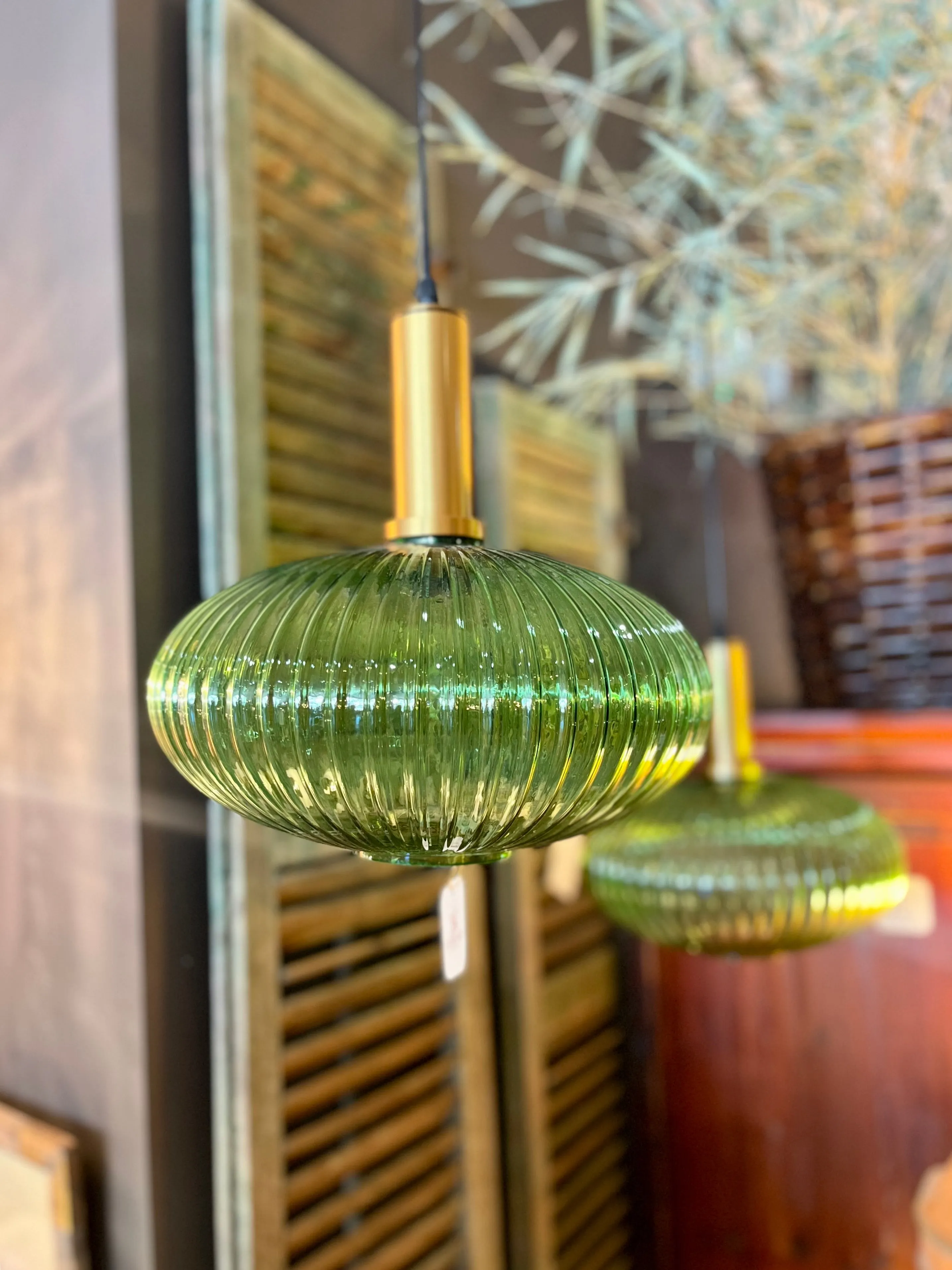 Retro Green Glass Ceiling Light
