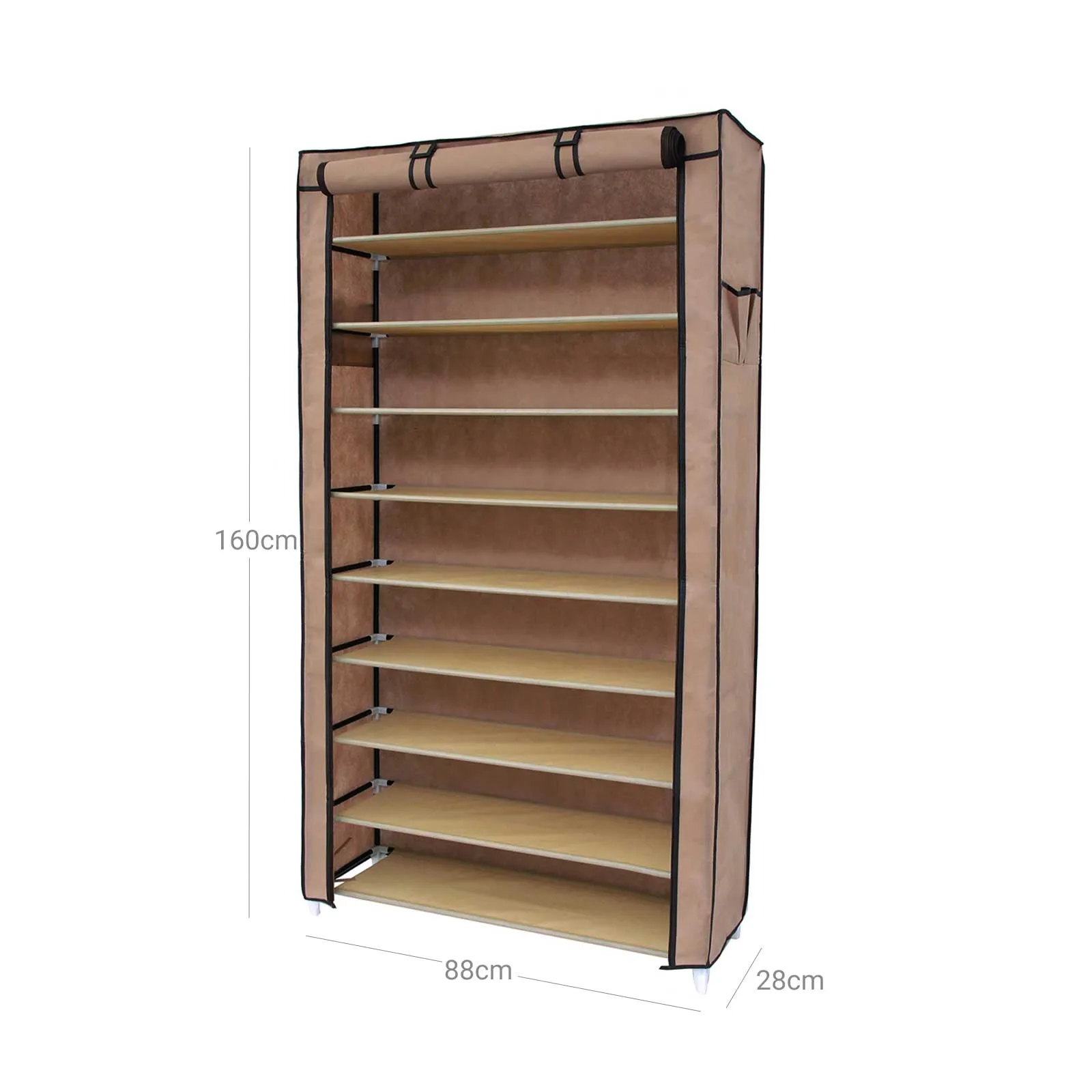Rootz Shoe Rack Organizer - Shoe Storage - Shoe Stand - Non-Woven Fabric - 88cm x 28cm x 160cm