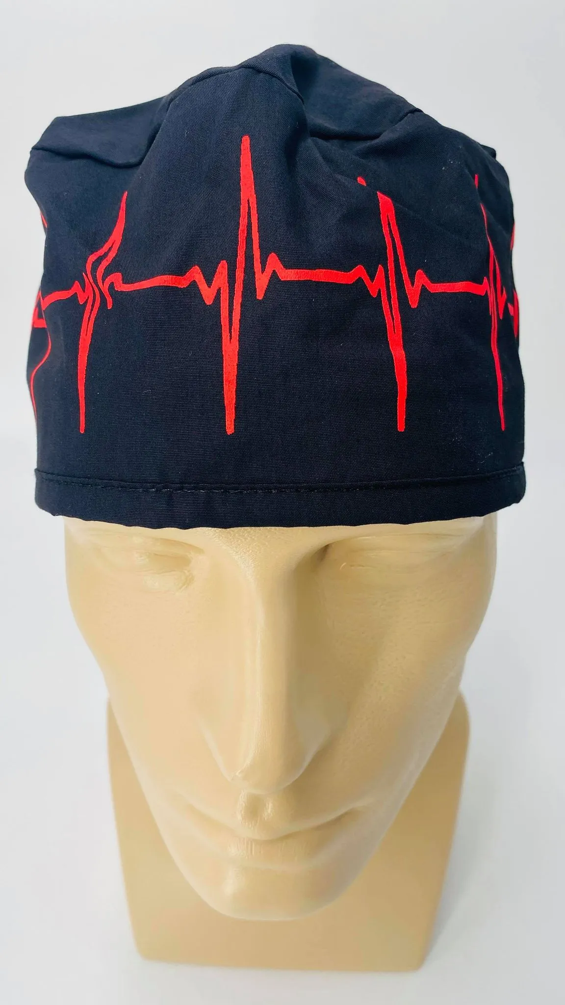 Scrub Cap Medical Surgeon Head Cover Surgical Hat Nurse Nursing Operating Room, EKG Heartbeat