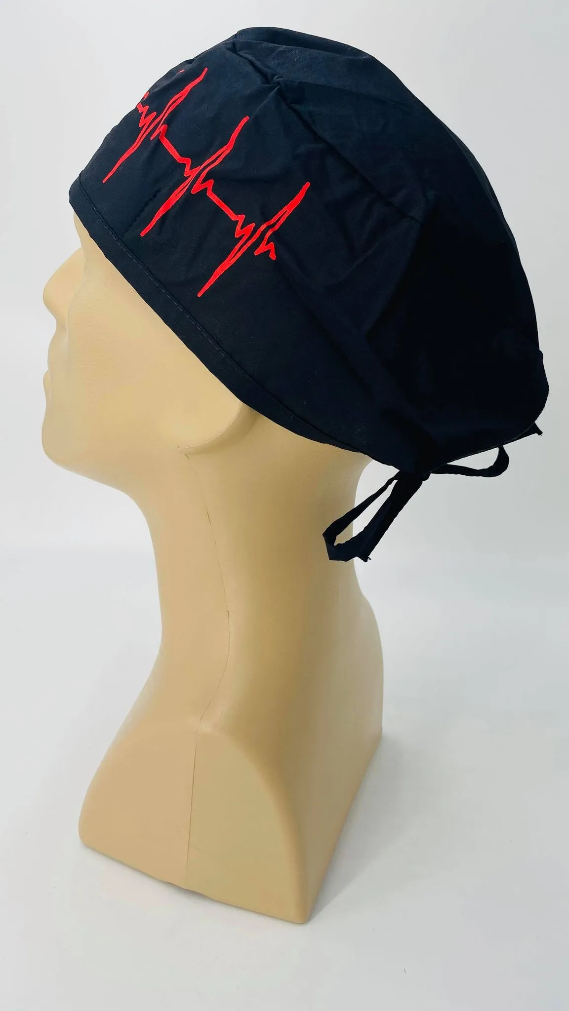 Scrub Cap Medical Surgeon Head Cover Surgical Hat Nurse Nursing Operating Room, EKG Heartbeat