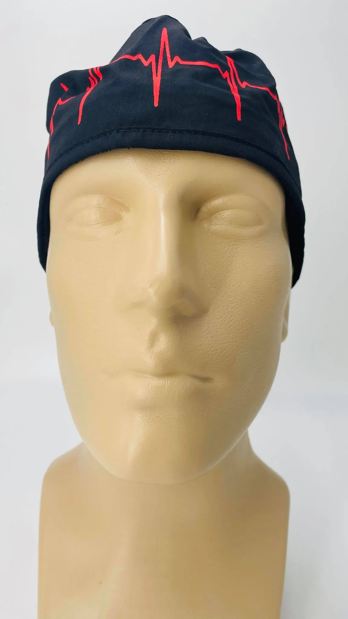 Scrub Cap Medical Surgeon Head Cover Surgical Hat Nurse Nursing Operating Room, EKG Heartbeat