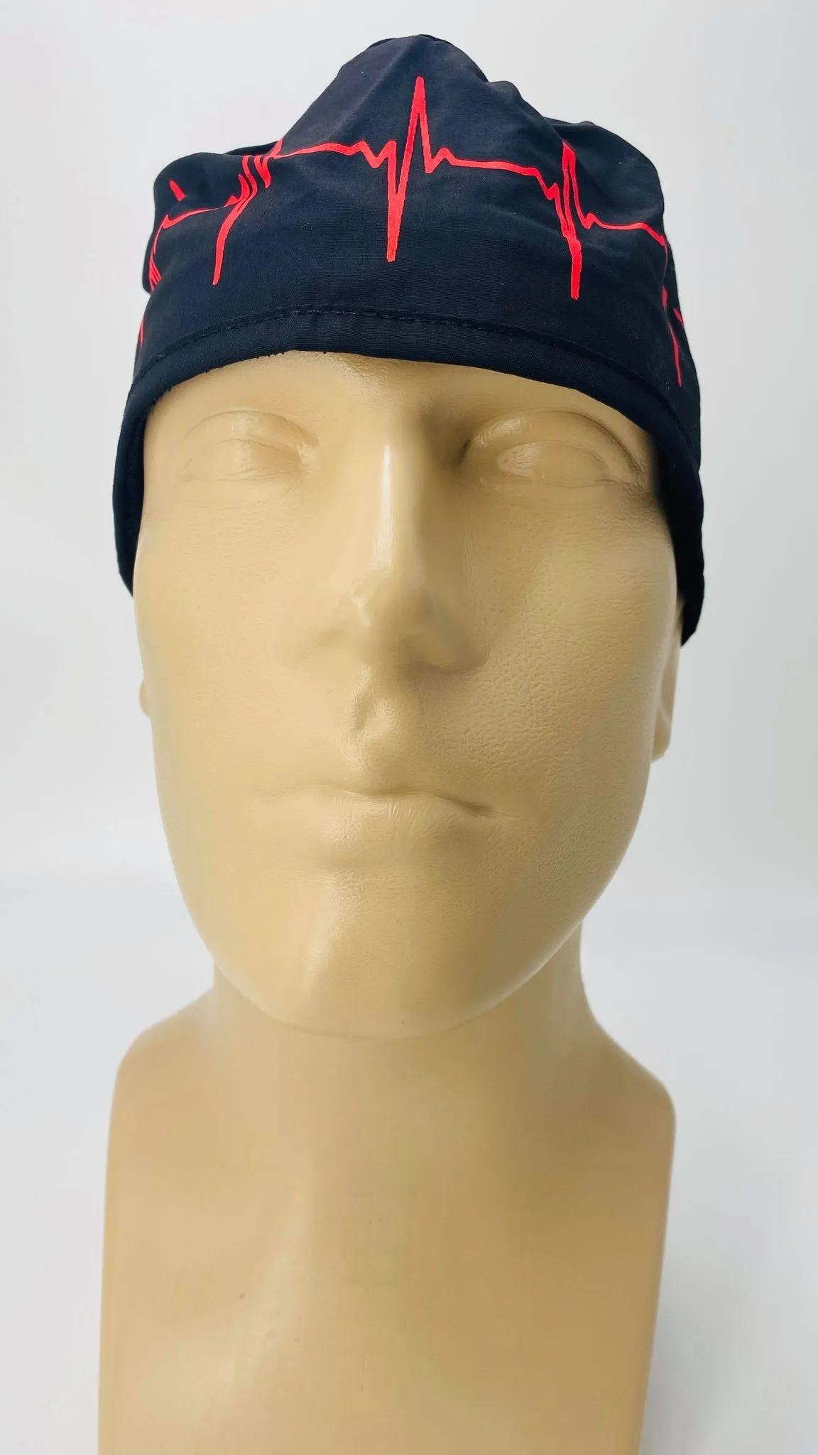 Scrub Cap Medical Surgeon Head Cover Surgical Hat Nurse Nursing Operating Room, EKG Heartbeat