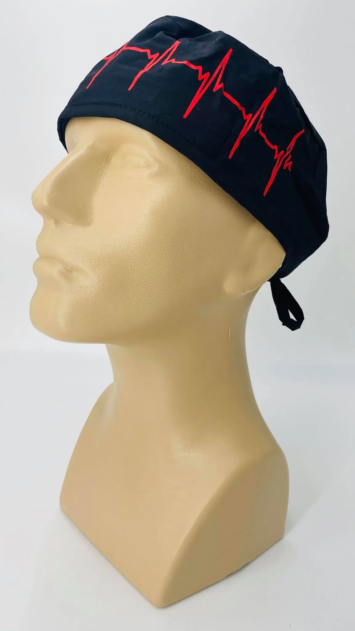 Scrub Cap Medical Surgeon Head Cover Surgical Hat Nurse Nursing Operating Room, EKG Heartbeat