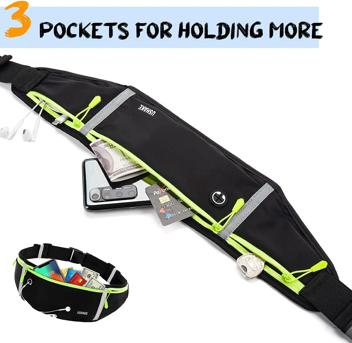 Slim Running Belt Bag for Running Cycling Camping Gym