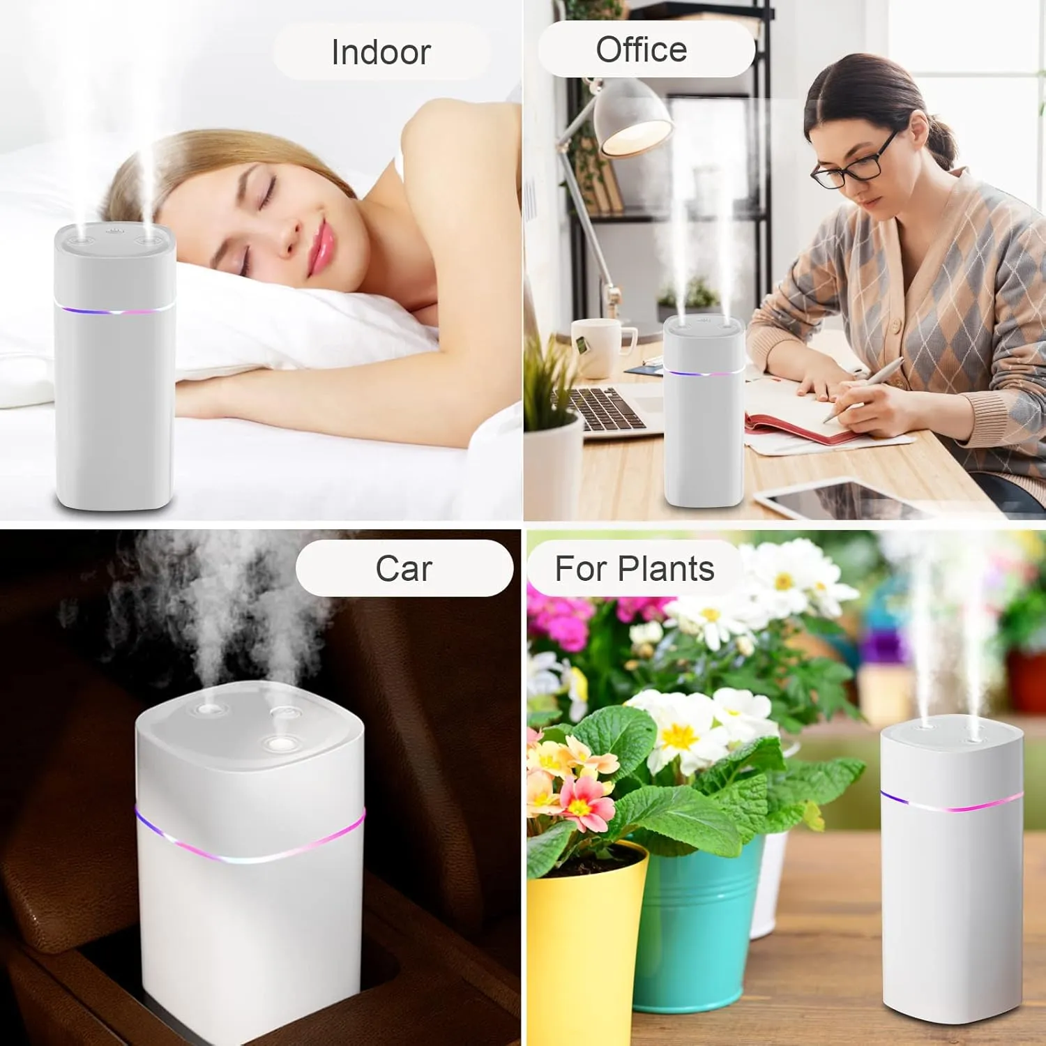 Small Humidifiers For Bedroom, 600ml Quiet Cool Mist Humidifiers For Home Indoor