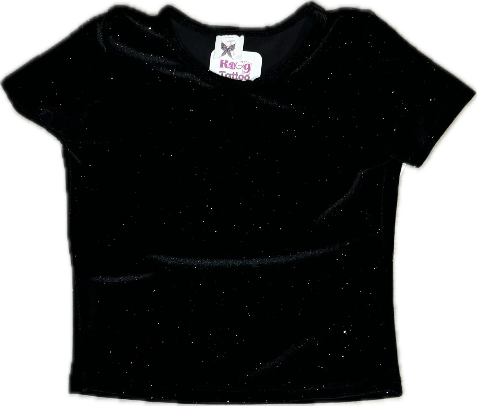 Social Butterfly- S/S Top, Glitter Velvet