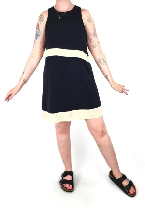 Something Borrowed navy and white dress size 12