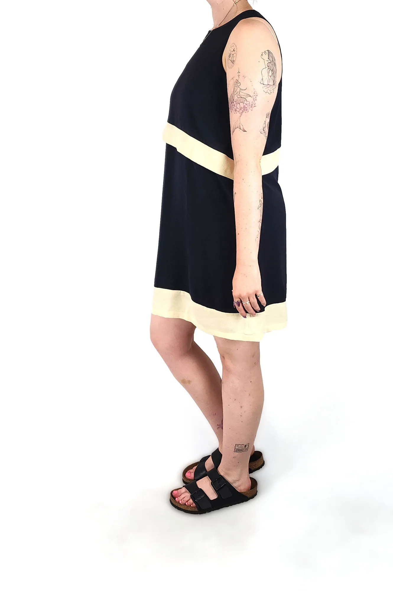 Something Borrowed navy and white dress size 12