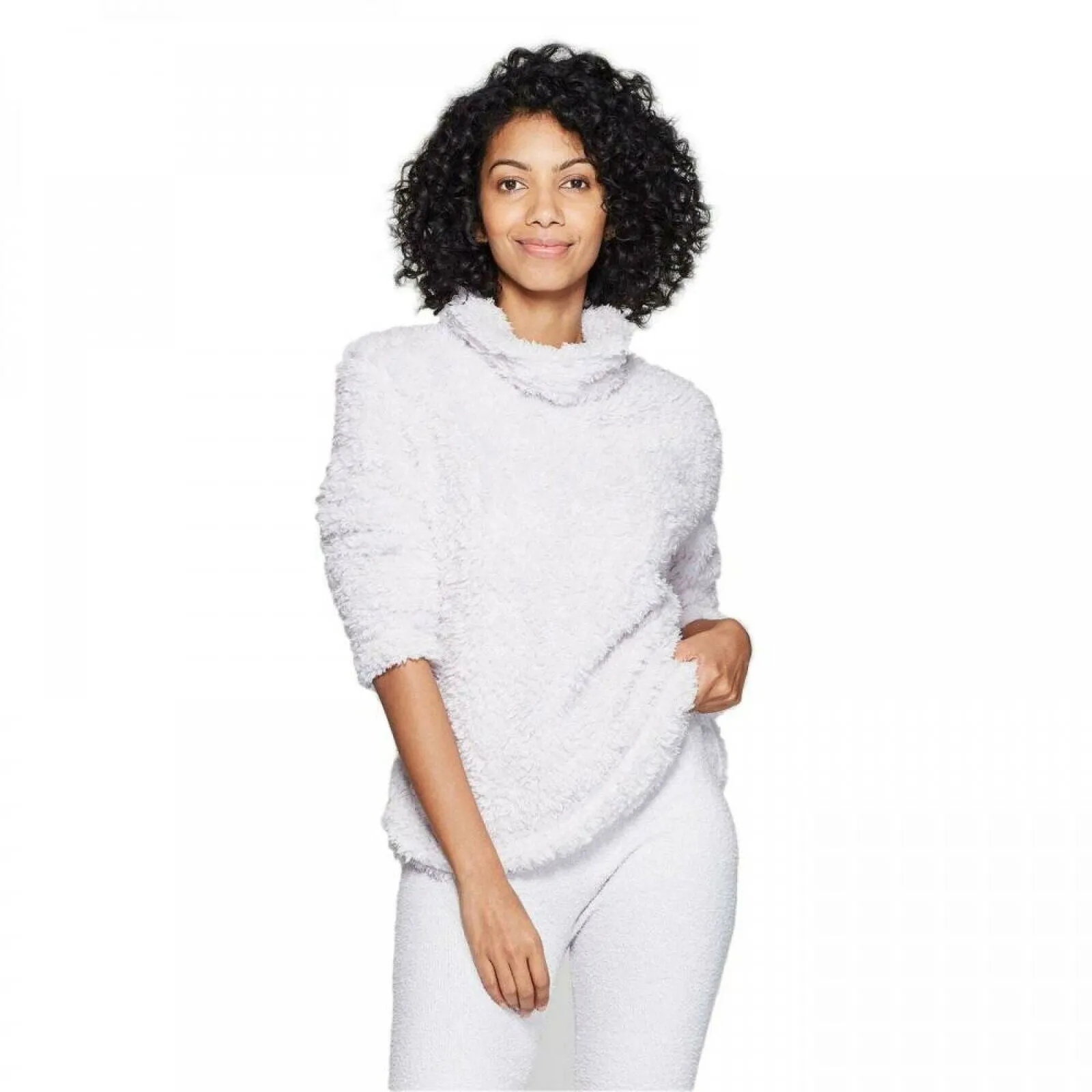 Stars Above Women's Cozy Sherpa Lounge Cowl Neck Sweatshirt