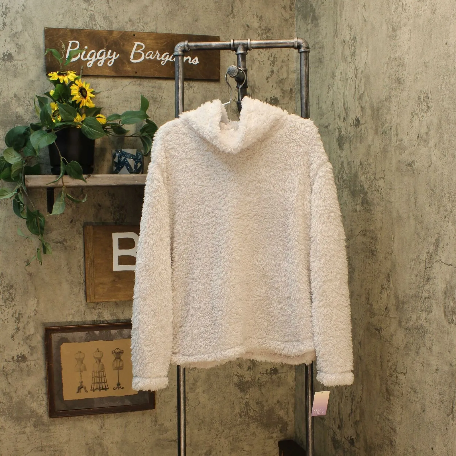 Stars Above Women's Cozy Sherpa Lounge Cowl Neck Sweatshirt