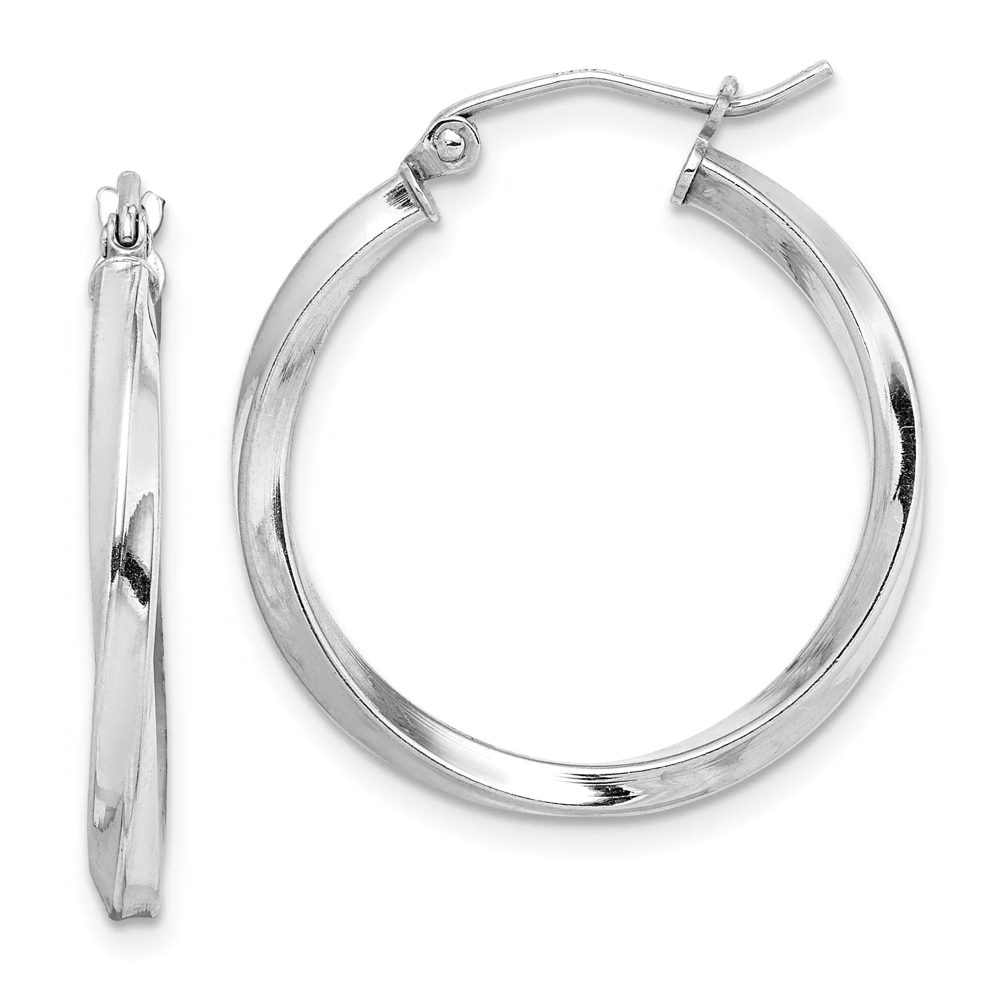 Sterling Silver Twisted Hoop Earrings