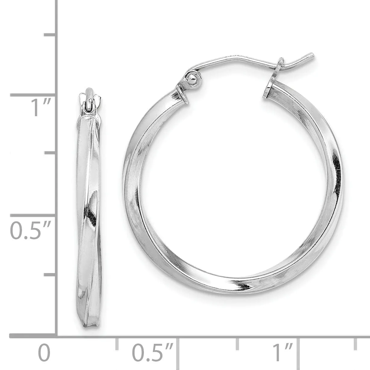 Sterling Silver Twisted Hoop Earrings