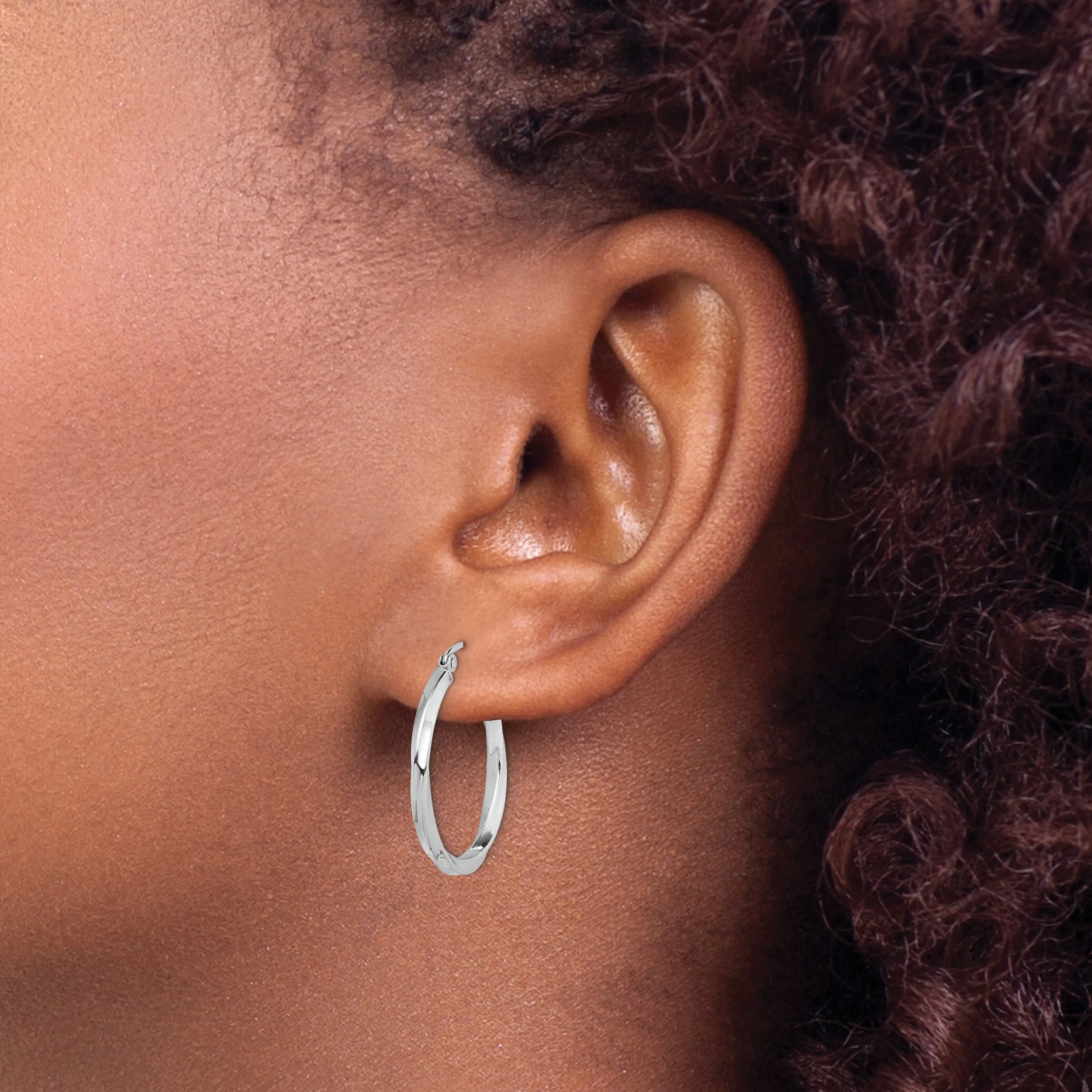 Sterling Silver Twisted Hoop Earrings