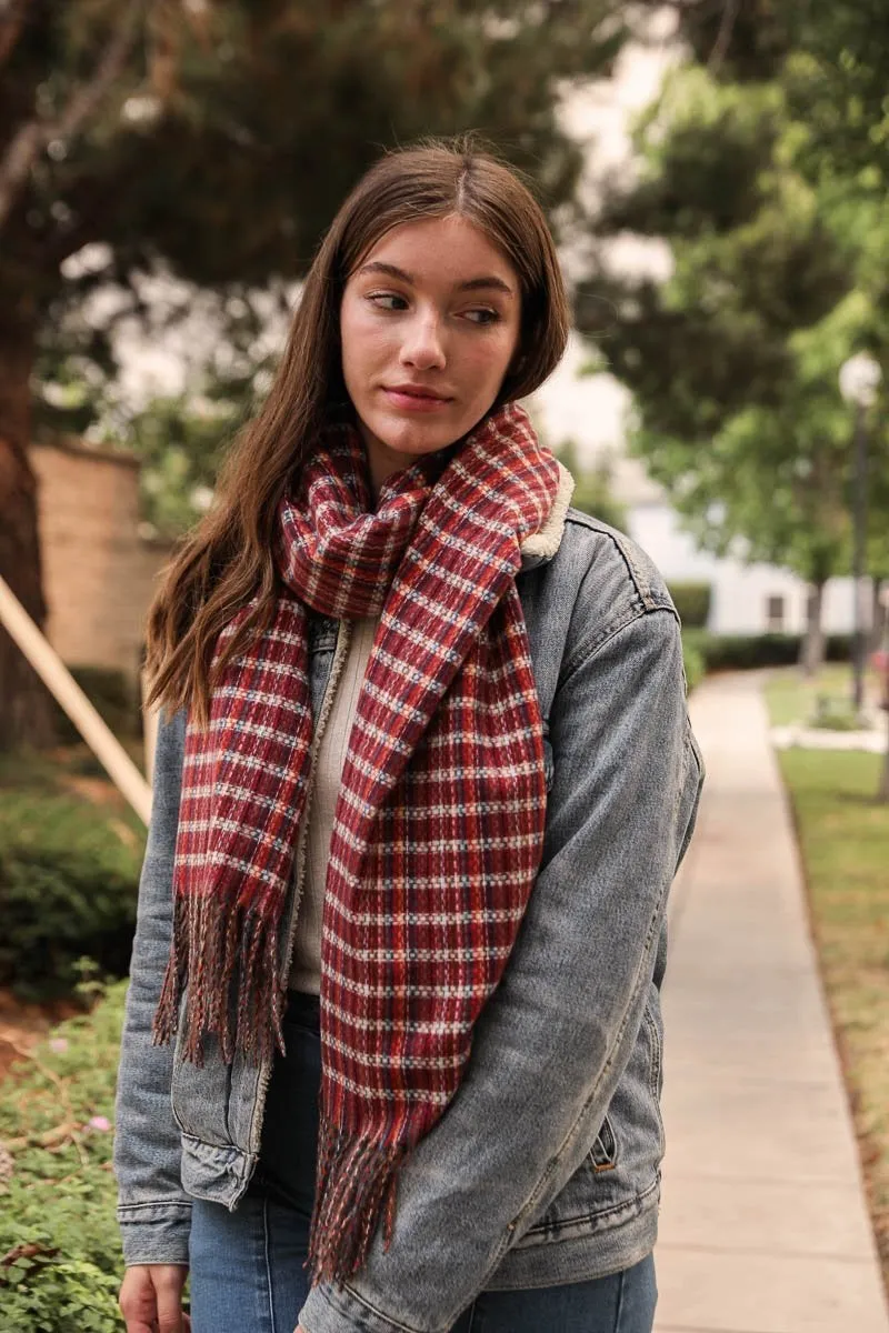 Tartan Woven Tassel Scarf (4 colors)