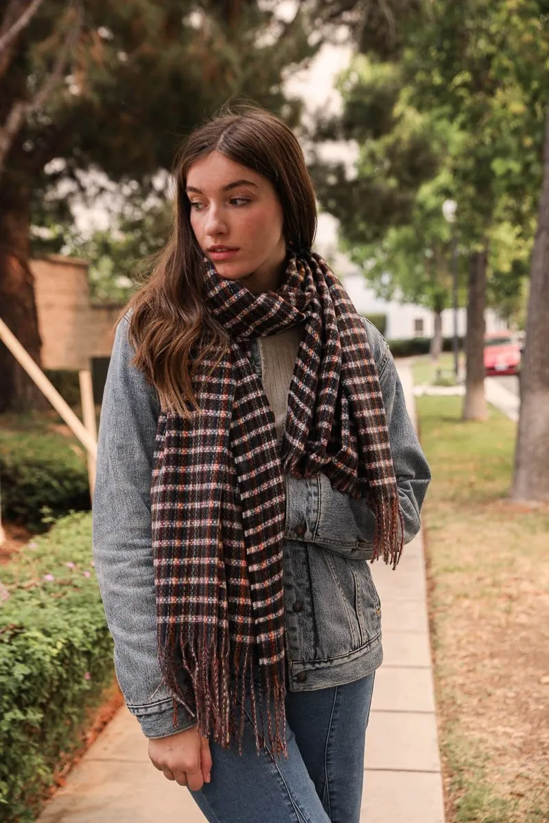 Tartan Woven Tassel Scarf (4 colors)