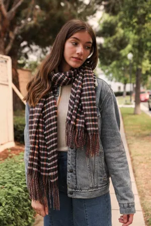 Tartan Woven Tassel Scarf (4 colors)