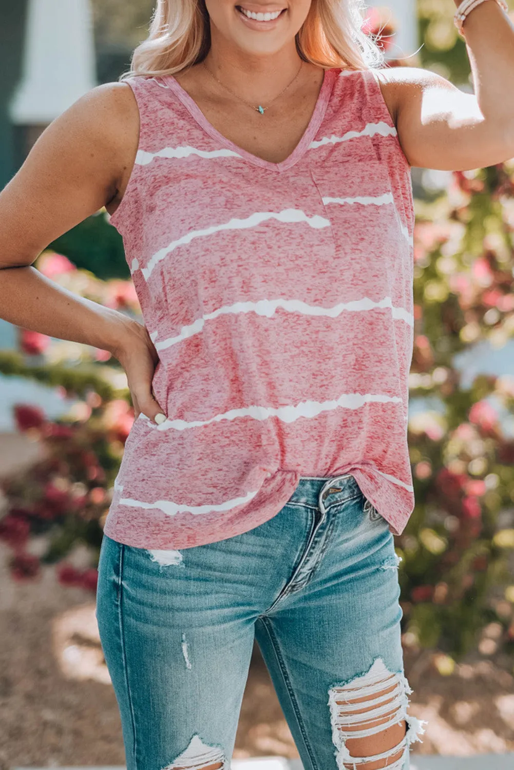 Tie-dye Stripes Tank Top