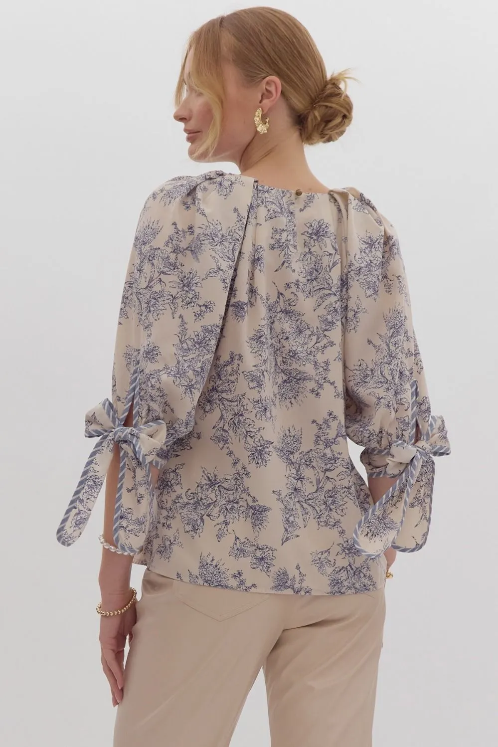 Timeless Love Blue Toile Blouse