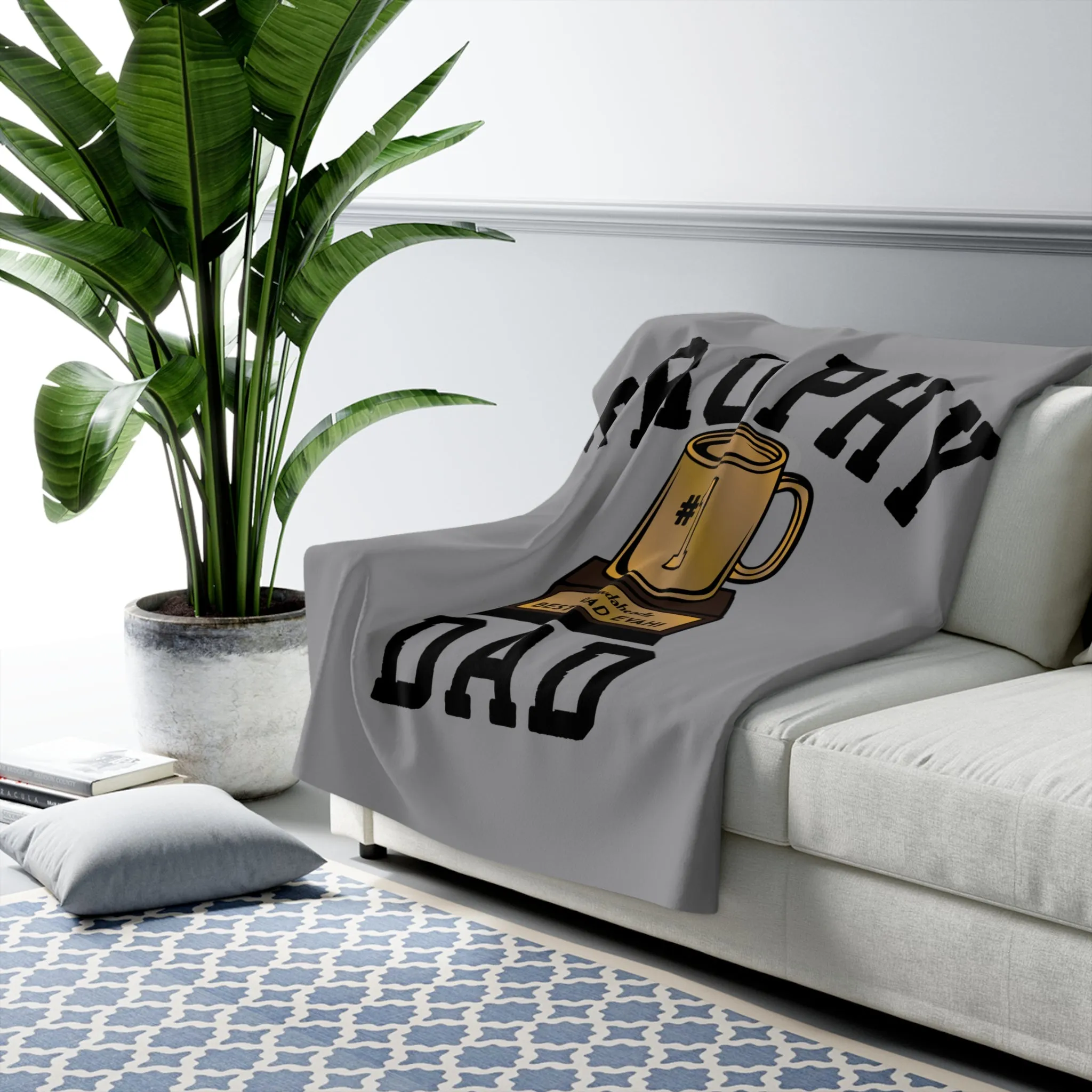 Trophy Dad Sherpa Fleece Blanket