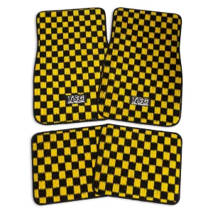 TSG Chequered Floor Mats - Yellow