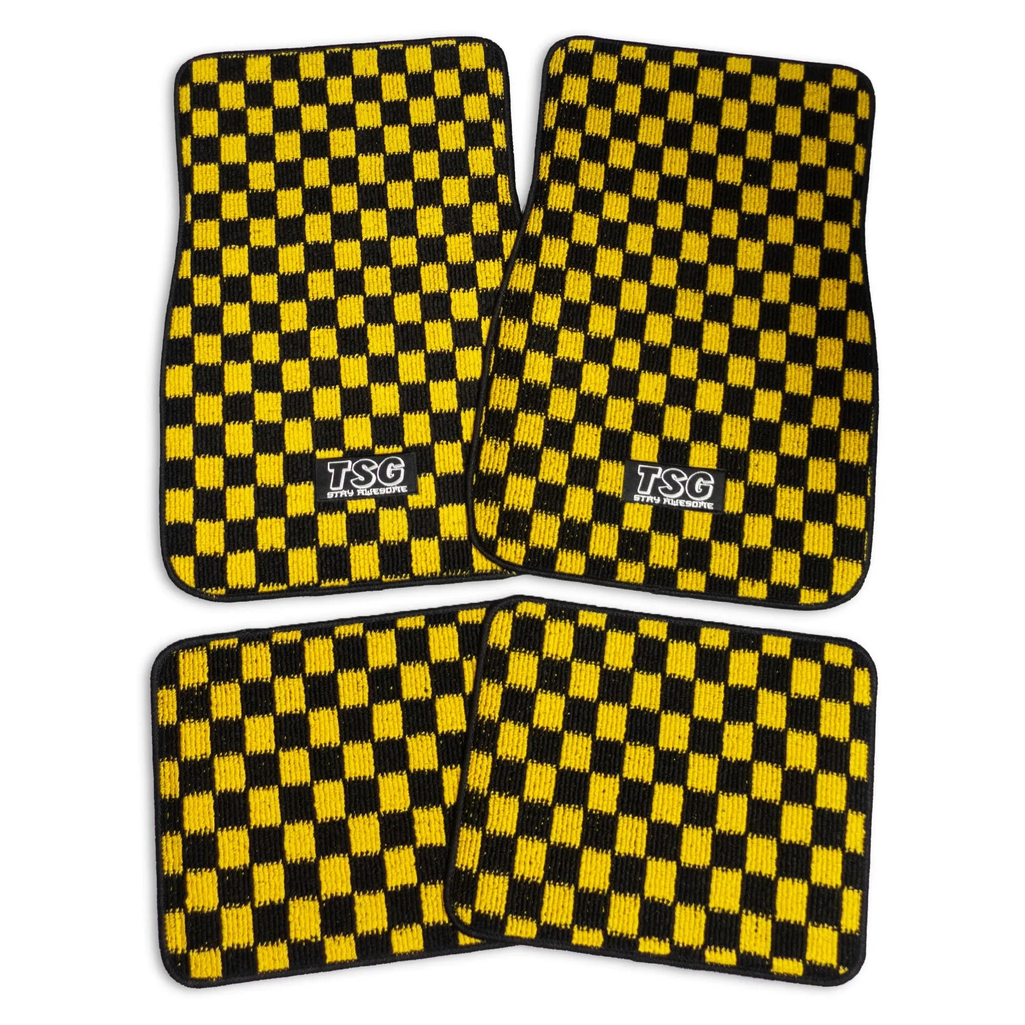TSG Chequered Floor Mats - Yellow