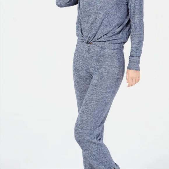 Ugg Fallon Pajama Set Long Sleeve Wrap Top Ankle Tie Pants Small Blue