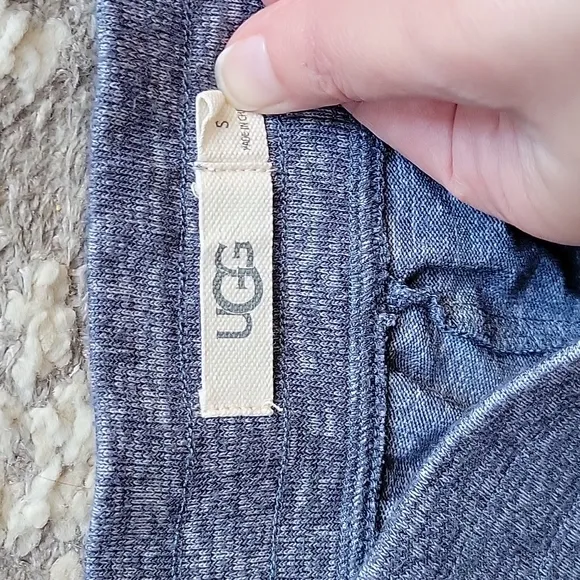 Ugg Fallon Pajama Set Long Sleeve Wrap Top Ankle Tie Pants Small Blue