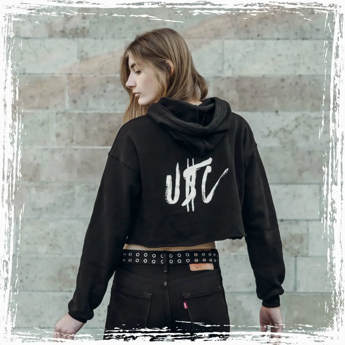 USC Grunge Cropped Hoodie