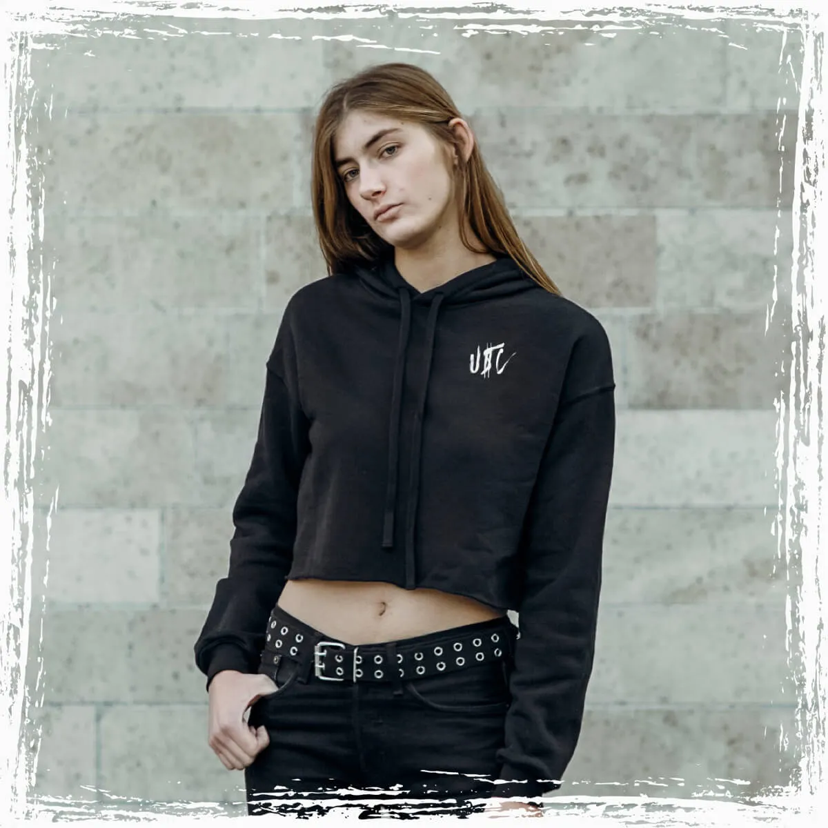USC Grunge Cropped Hoodie