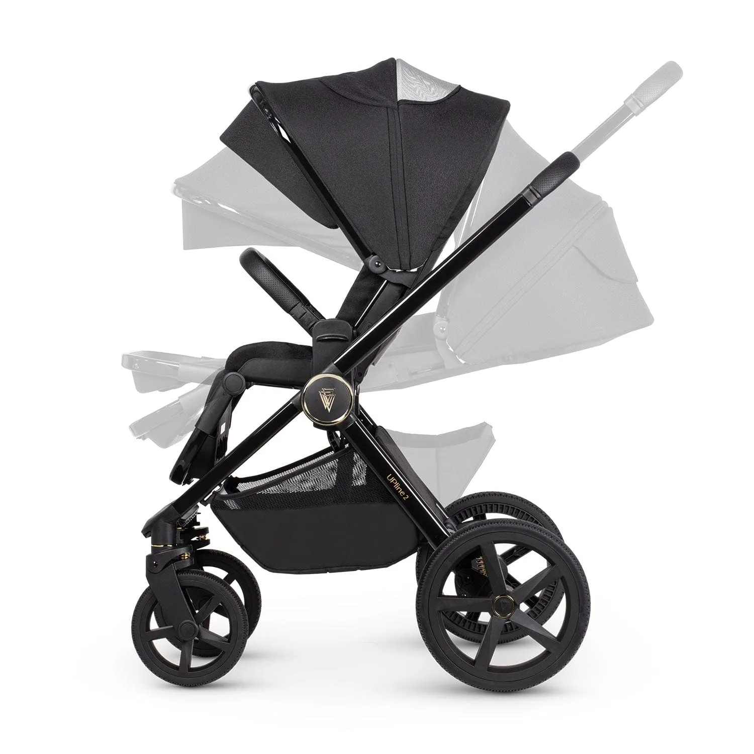 Venicci Tinum Upline 2 3in1 Travel System in All Black