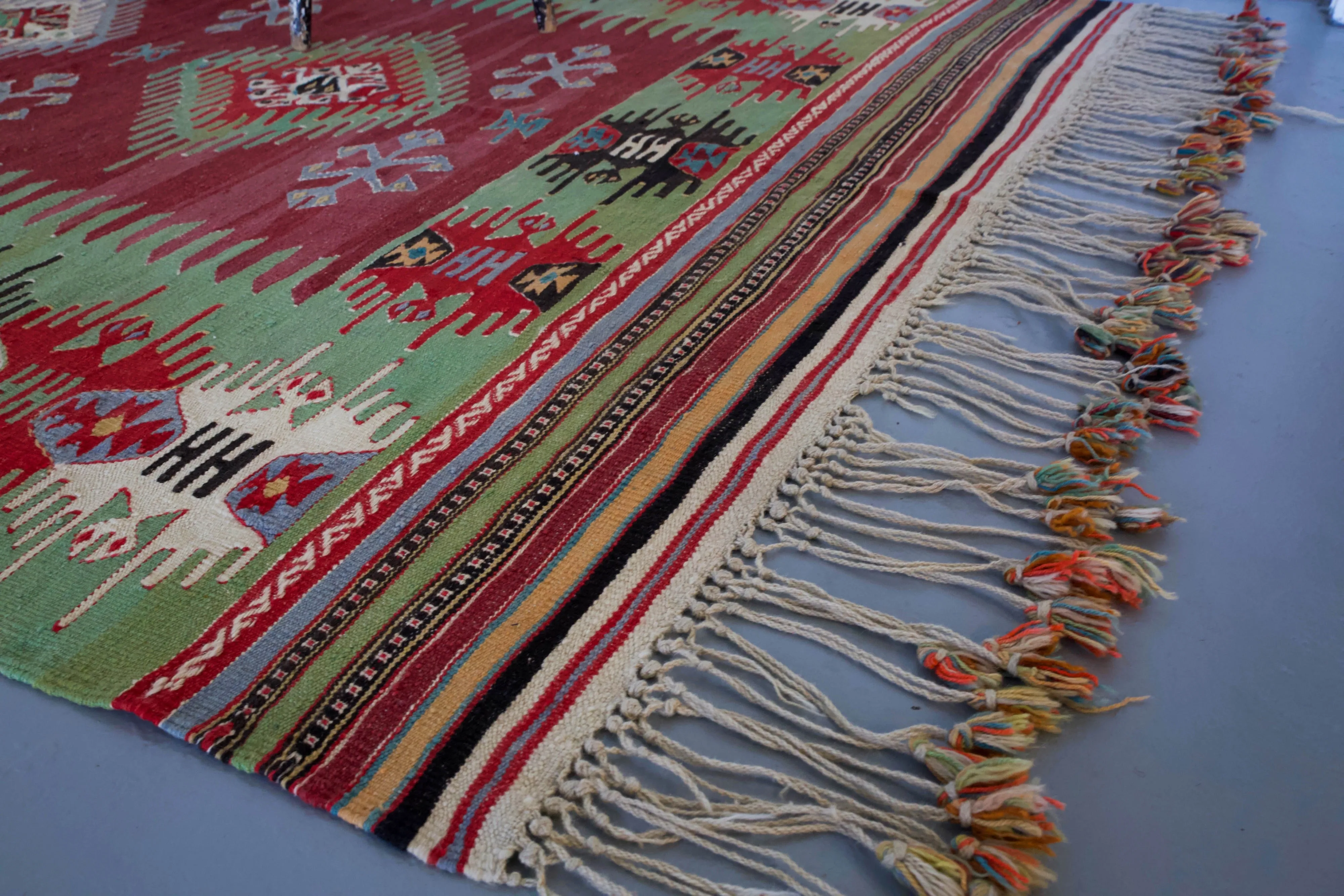 Vintage Afyon Dazkiri Kilim Rug 5'10"x10'